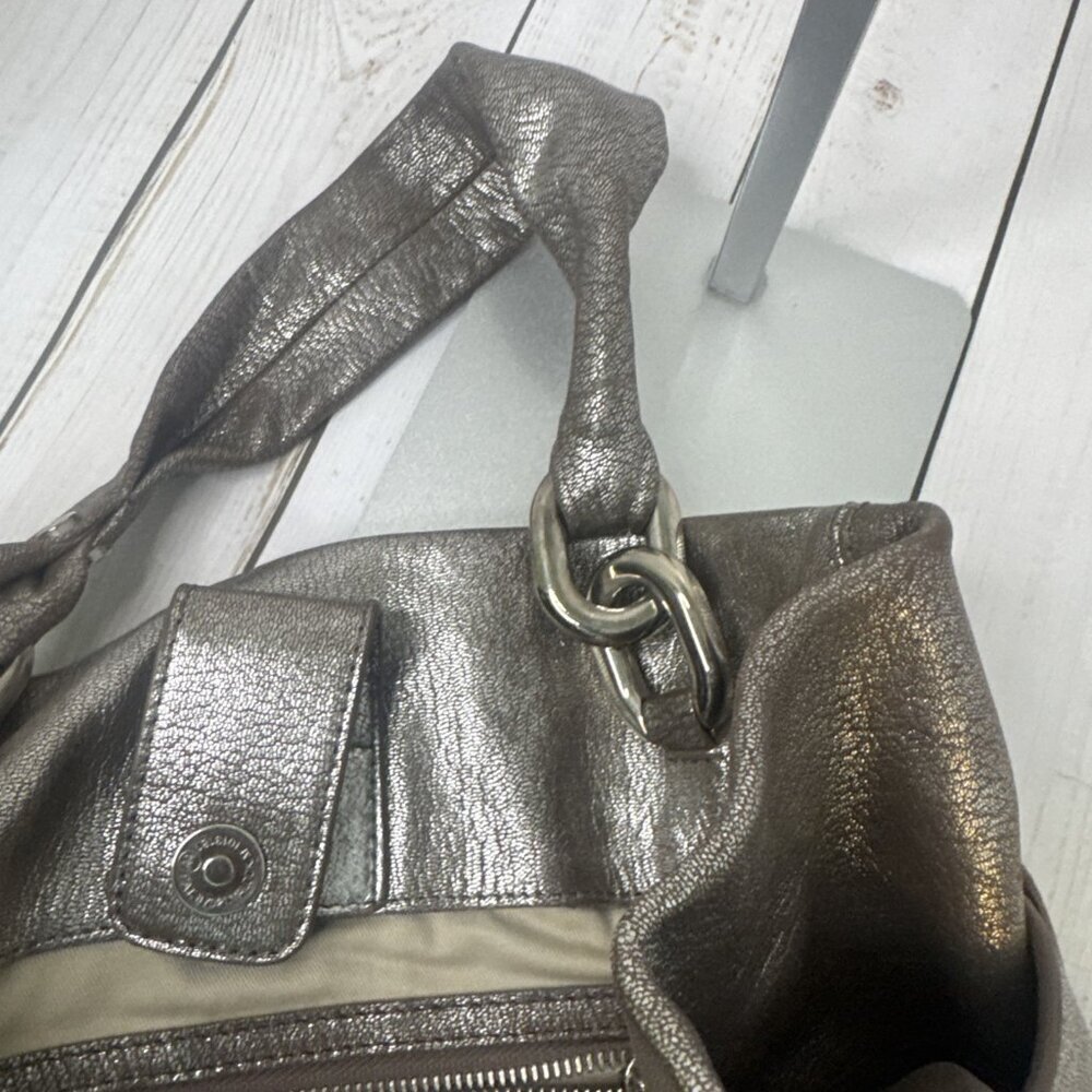 Michael Kors Collection Metallic Silver Large Bag 13” Sample VGUC CHARITY - Picture 4 of 9